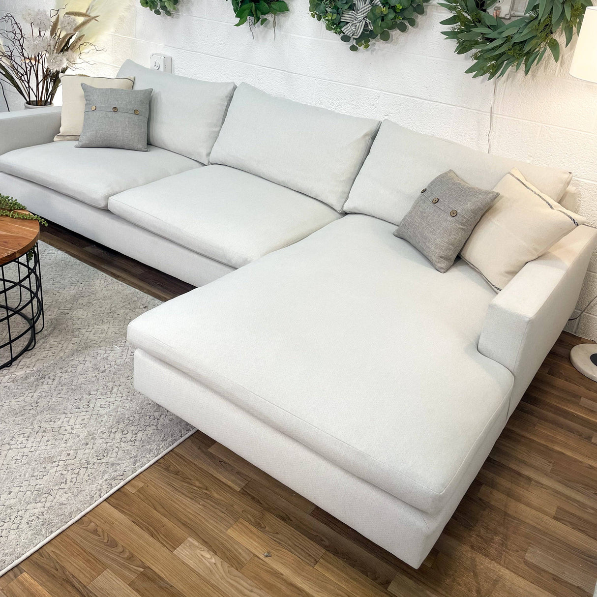 West Elm Harmony White 2pc Sectional w/Chaise - Pull Up A Couch