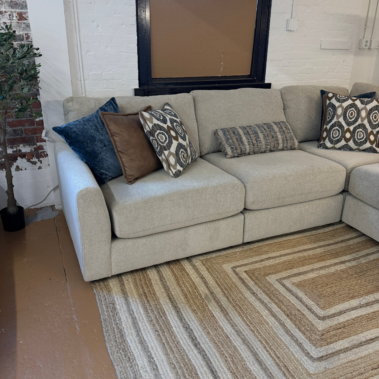 Behold Home Sequoia 4-piece corner sectional with plush cushions and modern design, shown in a cozy living room setting.