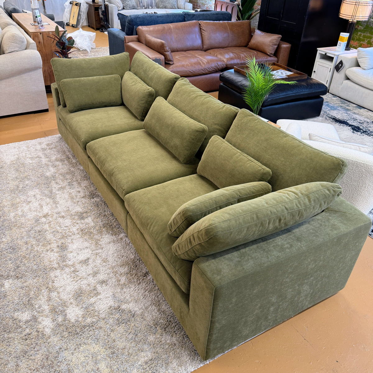 Pull Up A Couch Serenity Cloud sectional sofa with three sections, featuring plush cushions and modern design.