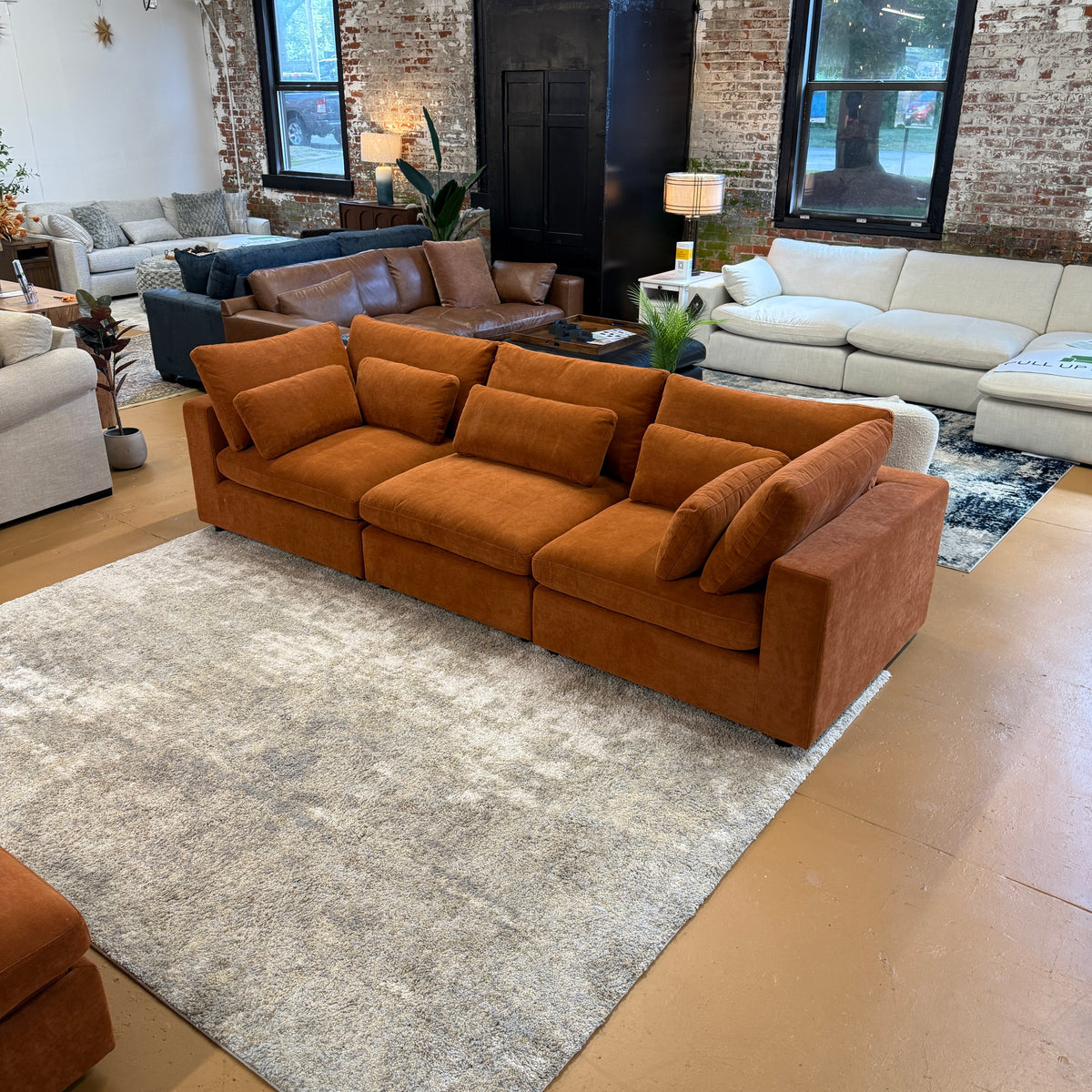 Pull Up A Couch Serenity Cloud sectional sofa, a 3-piece sectional with plush cushions and modern design, shown in a stylish living room setting.