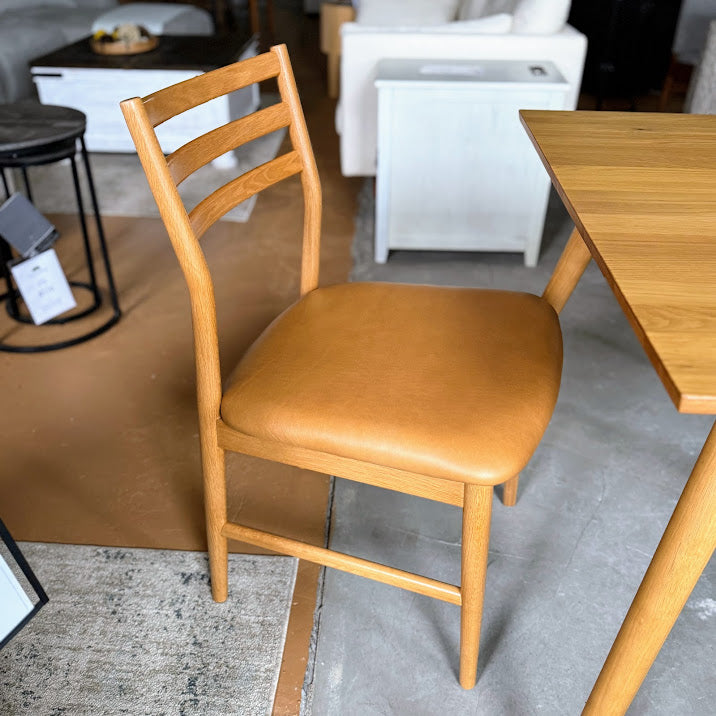 ARTICLE - Wosla Leather Dining Chair - Oak and Taos Tan