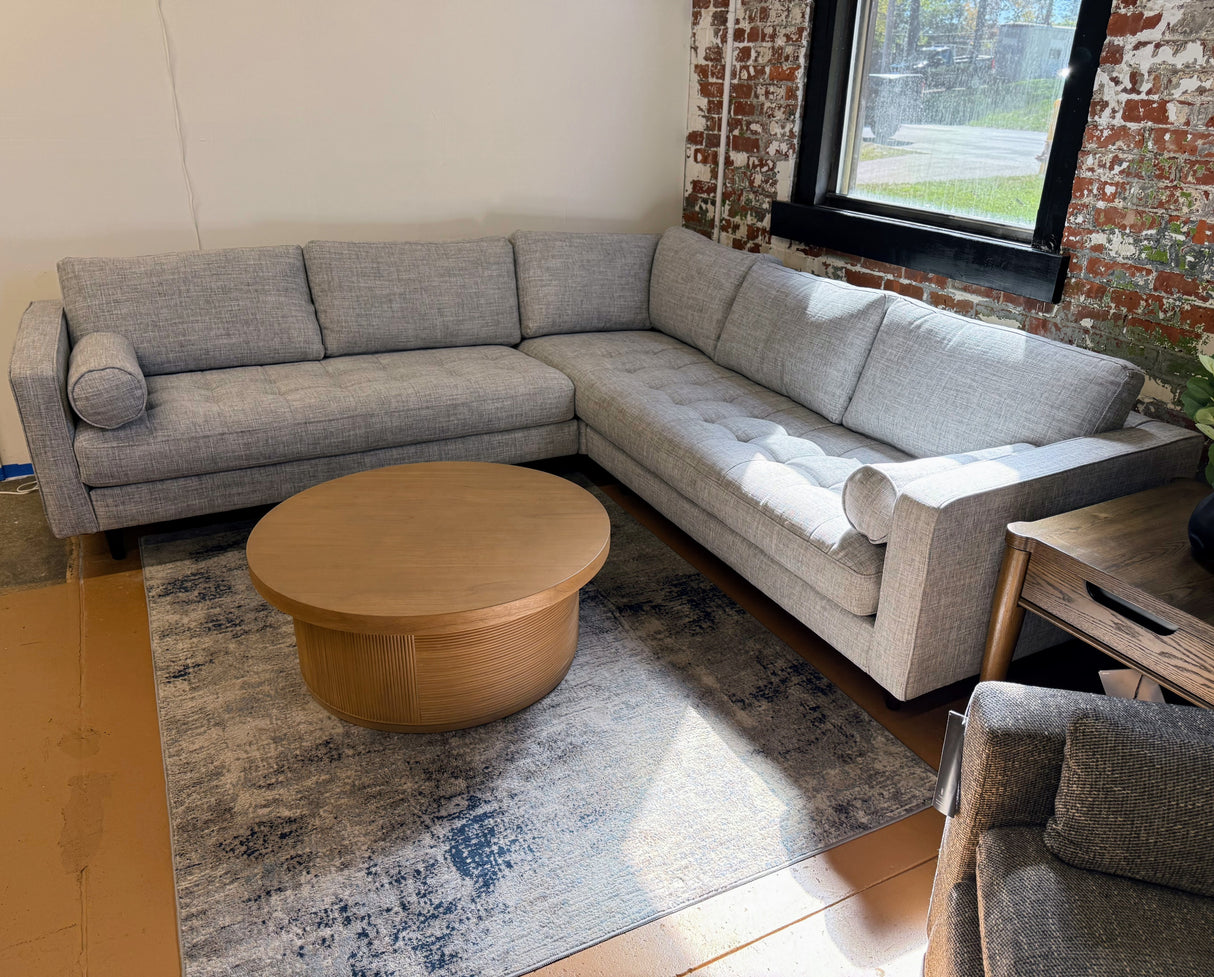 107" Tufted Corner Sectional - Stone Gray - Pull Up A Couch