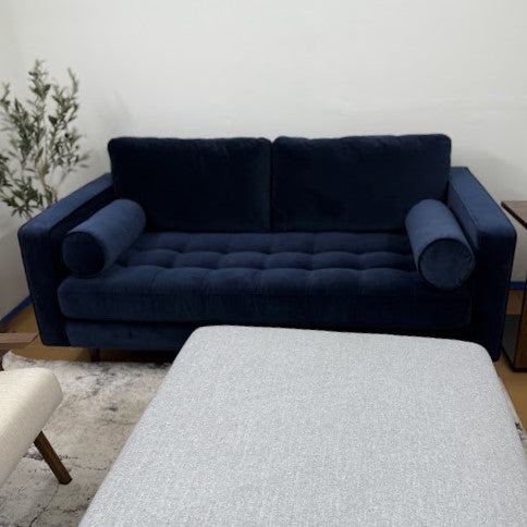 ARTICLE - Sven 72" Tufted Velvet Loveseat - Plush Cascadia Blue