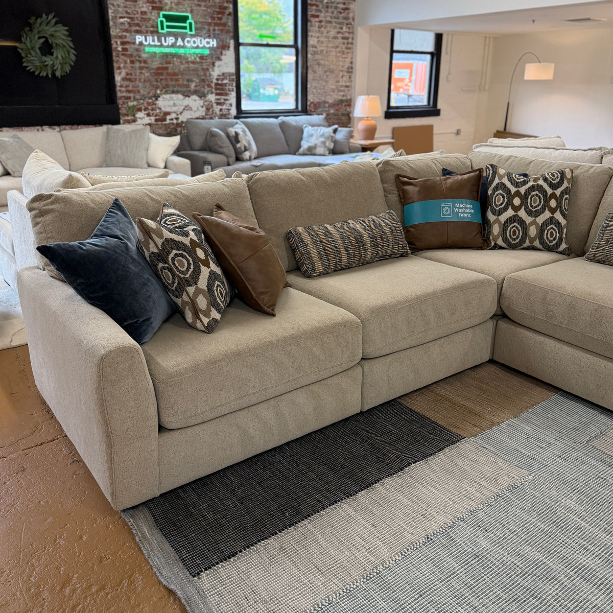 Behold Home Sequoia Corner Sectional 5-piece set with plush cushions and modern design, shown in a cozy living room setting.
