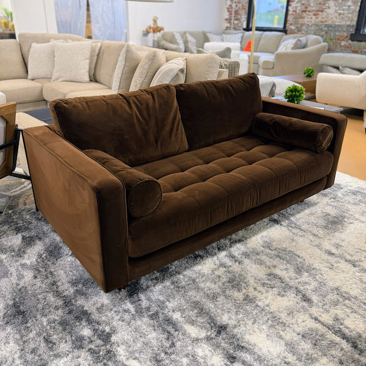 ARTICLE - Sven 72" Tufted Velvet Loveseat - Plush Pacific Brown