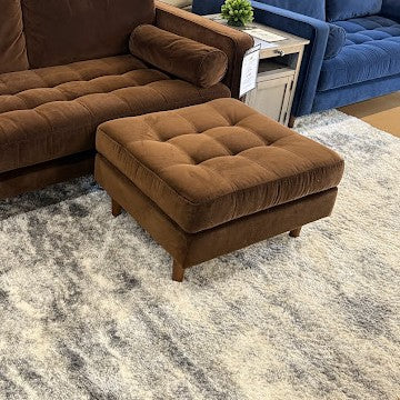 ARTICLE - Sven 30" Velvet Ottoman - Plush Pacific Brown