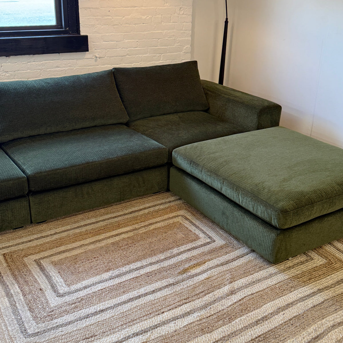 4pc Modular Sectional w/ Ottoman (Cypress Green)