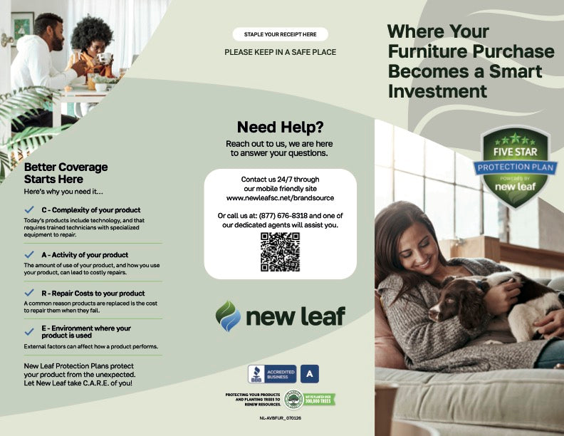 New Leaf Accident Protection (5-Years) - No Risk Plan - Pull Up A Couch