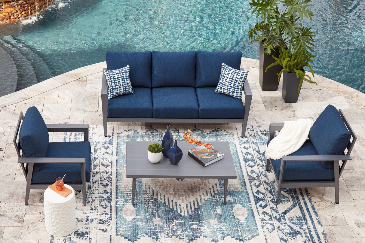 Gali Outdoor Sofa/Chairs/Table Set (Set of 4)
