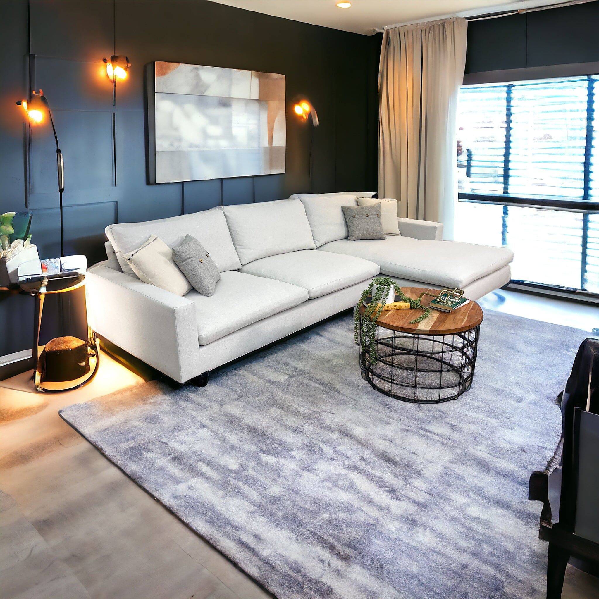 West Elm Harmony White 2pc Sectional w/Chaise