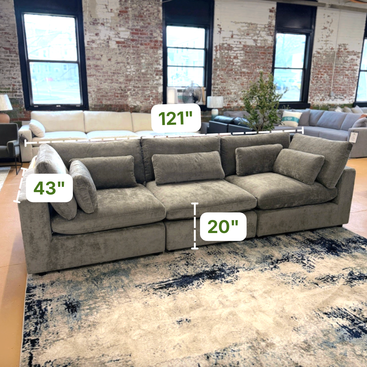 Serenity Cloud 3pc Sectional Sofa - Pull Up A Couch