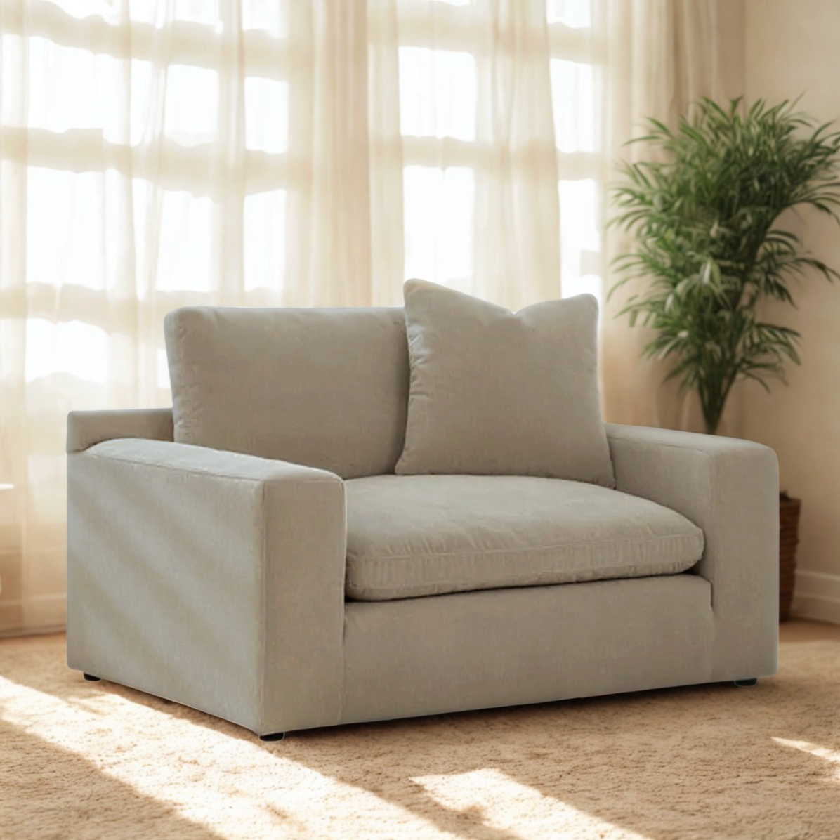 Oversized Nova Cloud Chair by Ashley Furniture with plush fabric, wide seating, and modern design for comfortable lounging.