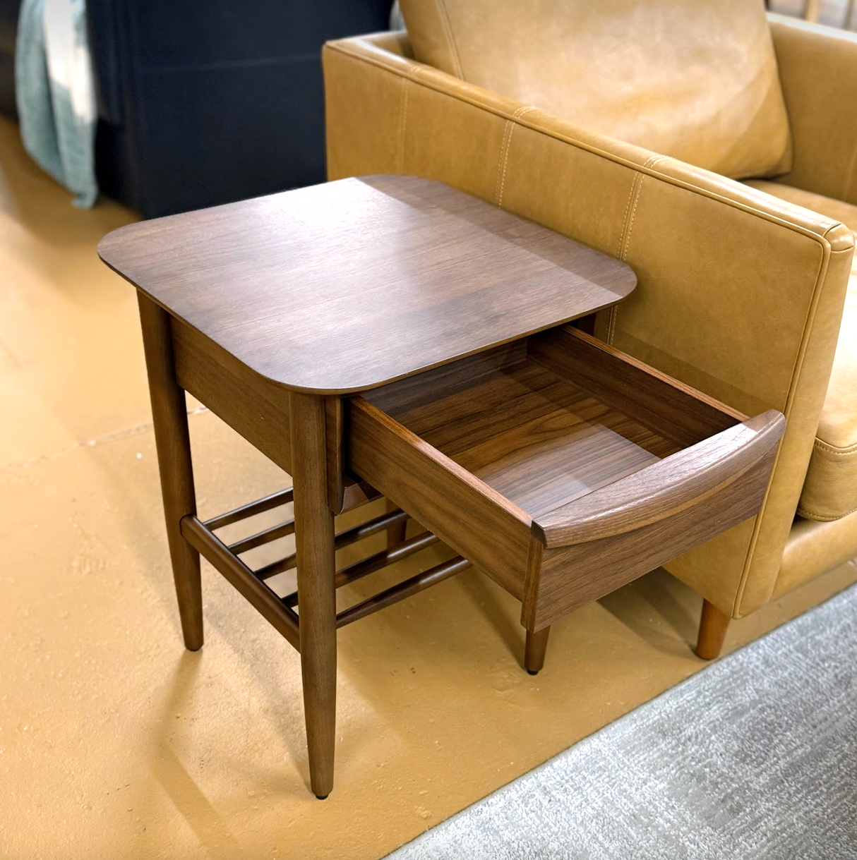 ARTICLE - Lenia Side Table w/ Storage (Walnut)