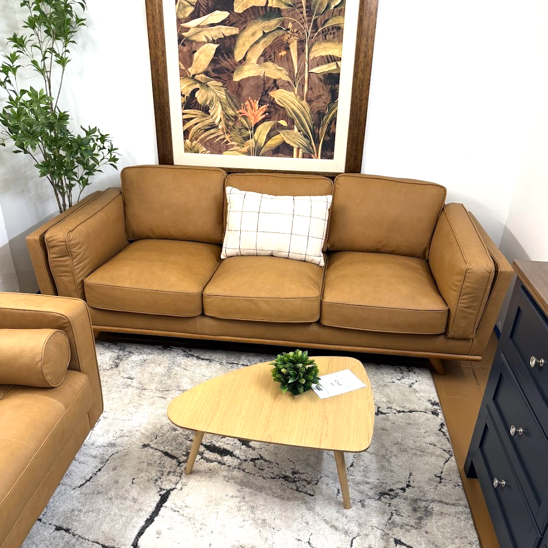 ARTICLE - Timber 90" Leather Sofa - Charme Tan