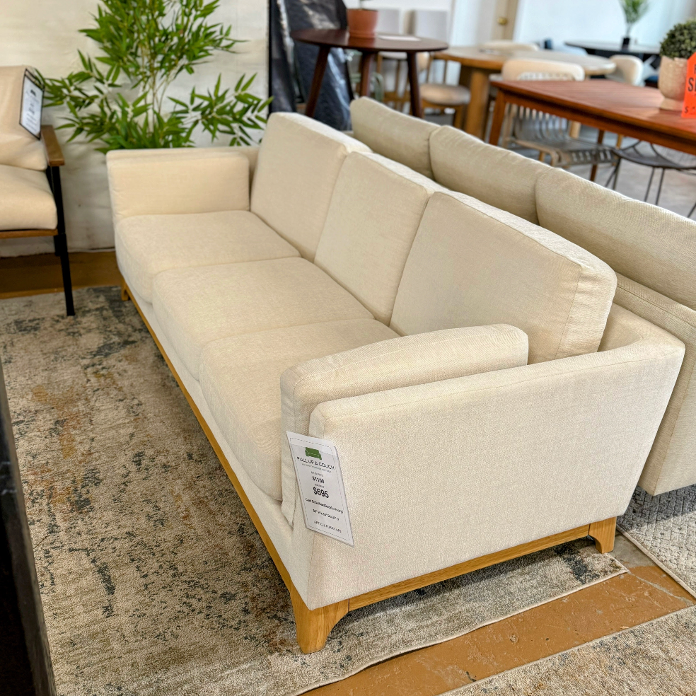 83" Sofa w/Wood Frame (Buckler Ivory) - Pull Up A Couch