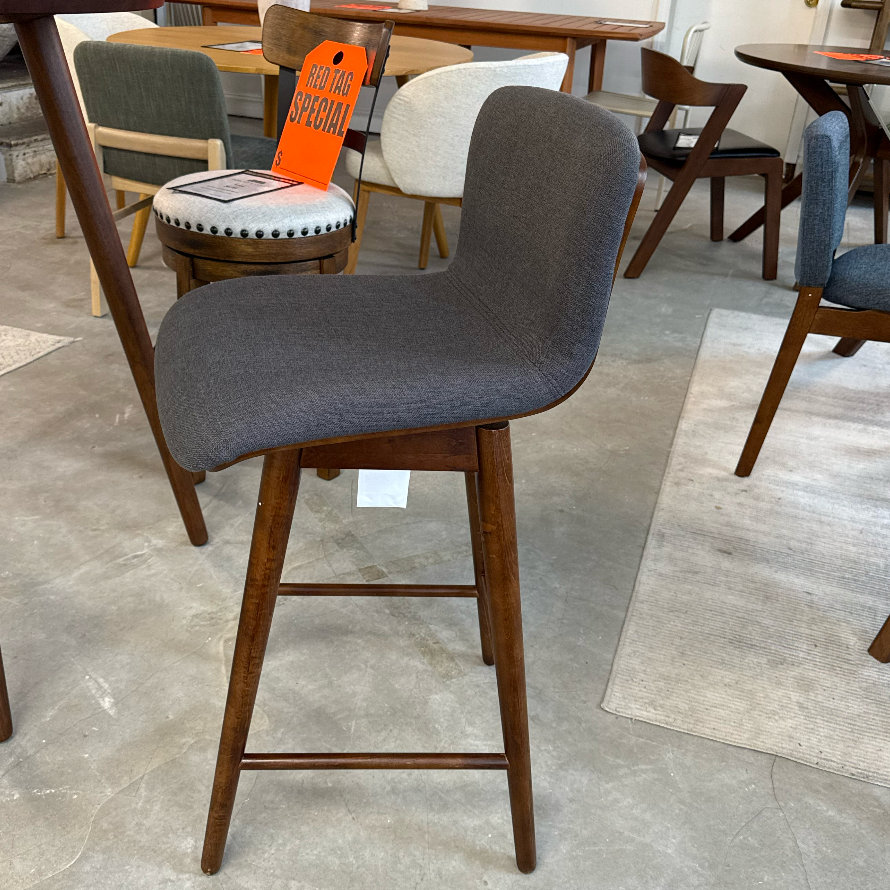 MCM-Style Swivel Counter Stool (Walnut/Miller Gray) - Pull Up A Couch