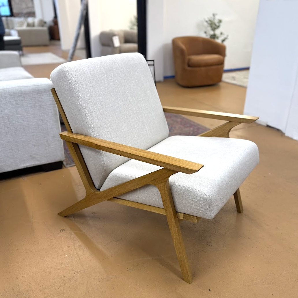 26" Lounge Chair (Oak/Welsh Taupe) - Pull Up A Couch