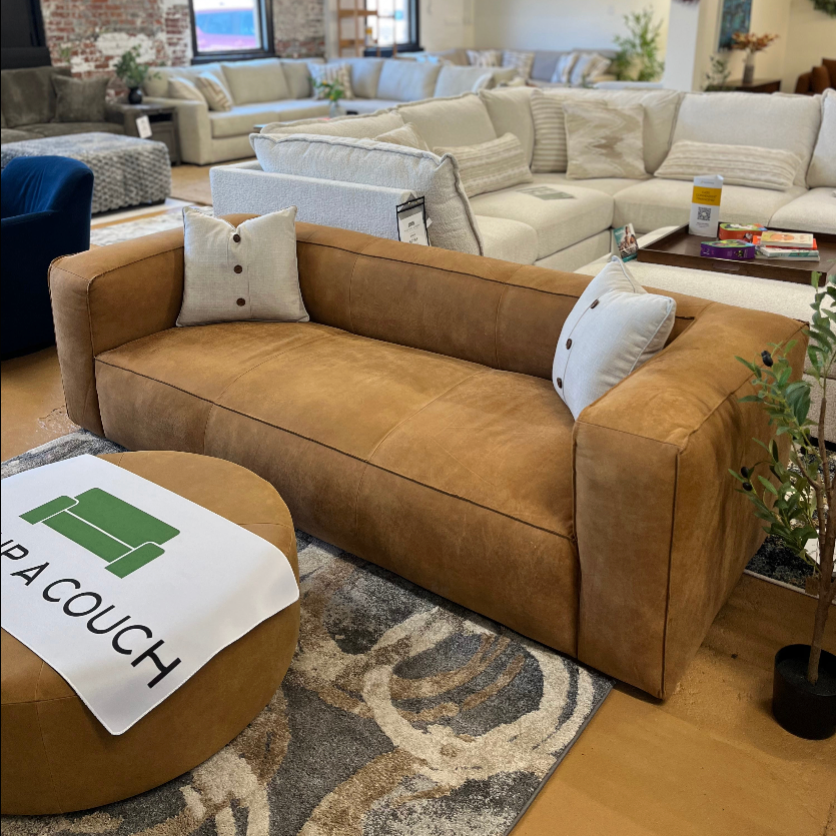 92" Genuine Leather Sofa (Rawhide Tan) - Pull Up A Couch