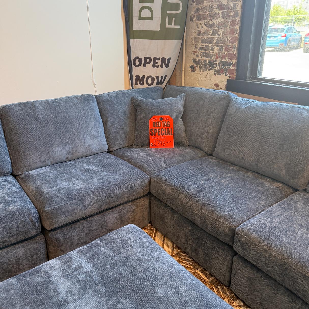 LoungeCraft 5pc Corner Sectional + Ottoman (Blue) - Pull Up A Couch