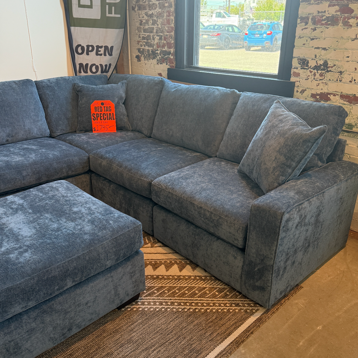 LoungeCraft 5pc Corner Sectional + Ottoman (Blue) - Pull Up A Couch