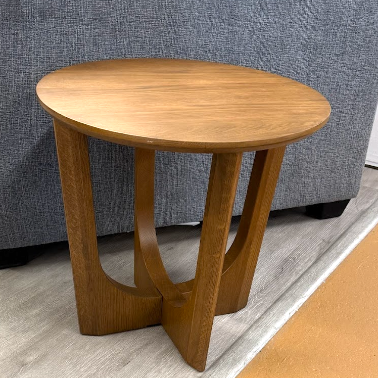 MCM-Style Smoked Oak Side Table