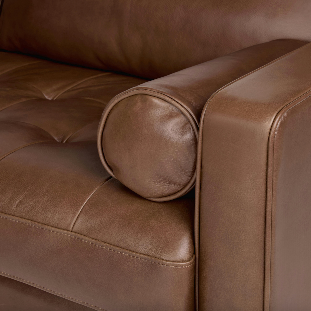 88" Genuine Leather MCM Sofa (Taos Brown)