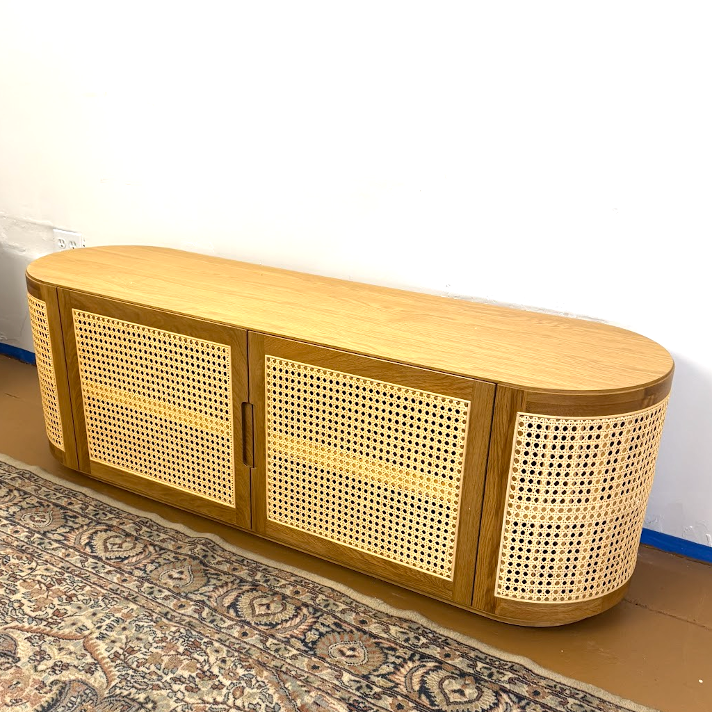 63" MCM-Style Media Unit (Oak)