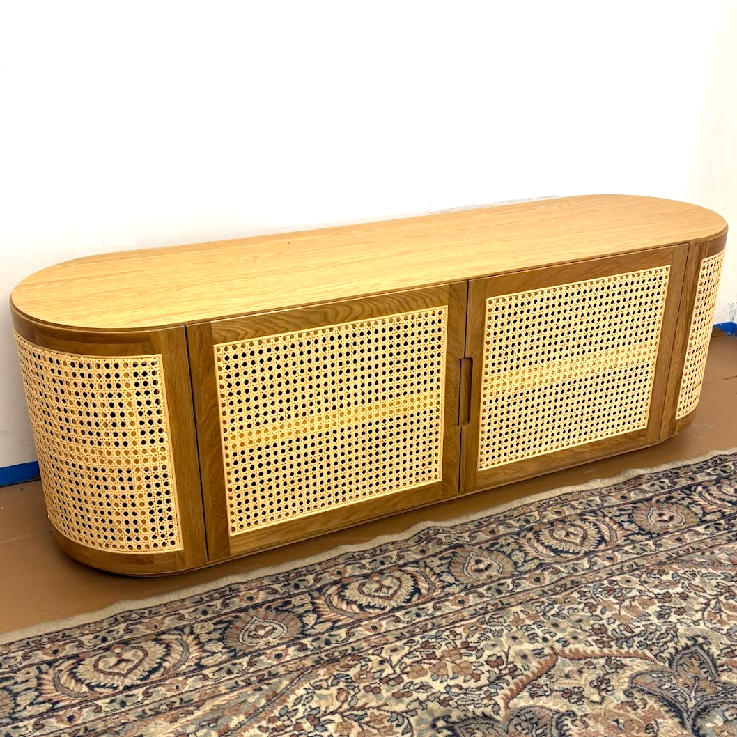 63" MCM-Style Media Unit (Oak)