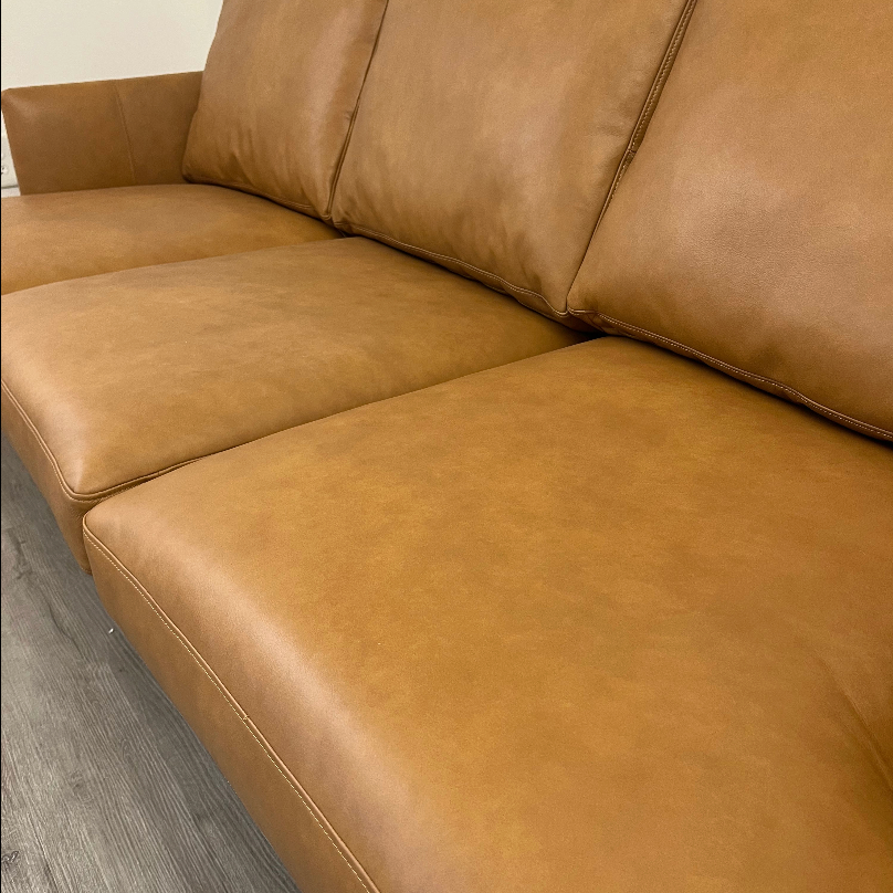 83.5" Genuine Leather Sofa (Bella Caramel)