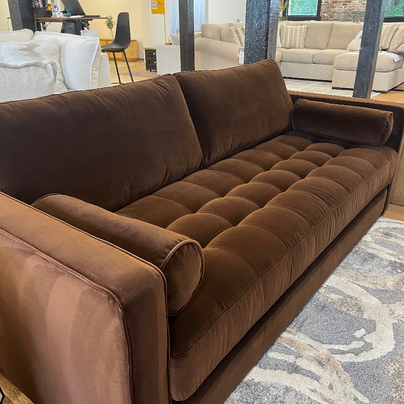 88" Velvet Sofa Bed (Plush Pacific Brown)