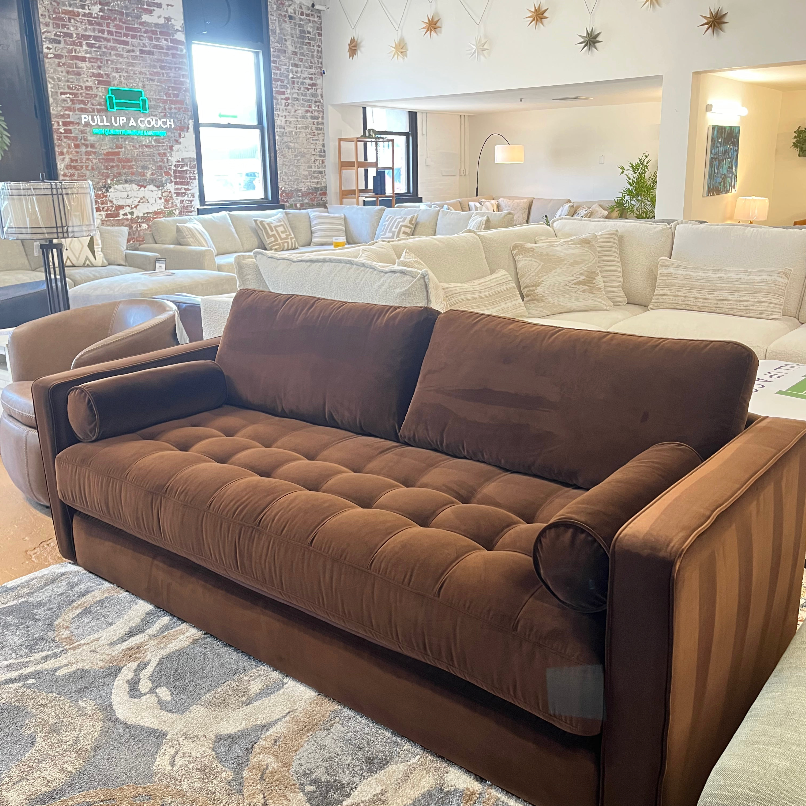 88" Velvet Sofa Bed (Plush Pacific Brown)