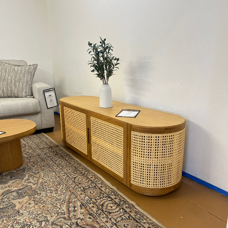 63" MCM-Style Media Unit (Oak)