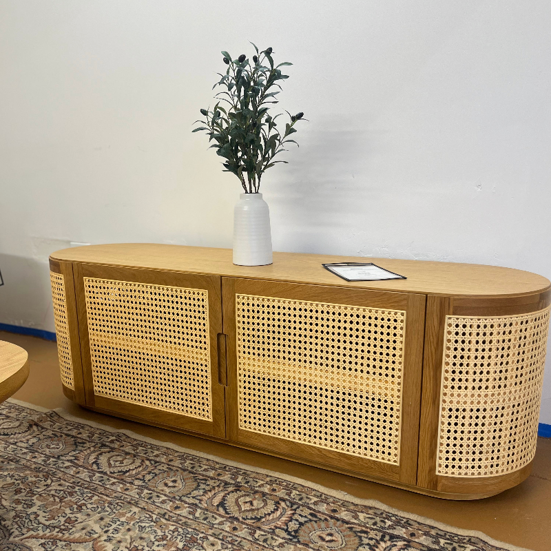 63" MCM-Style Media Unit (Oak)