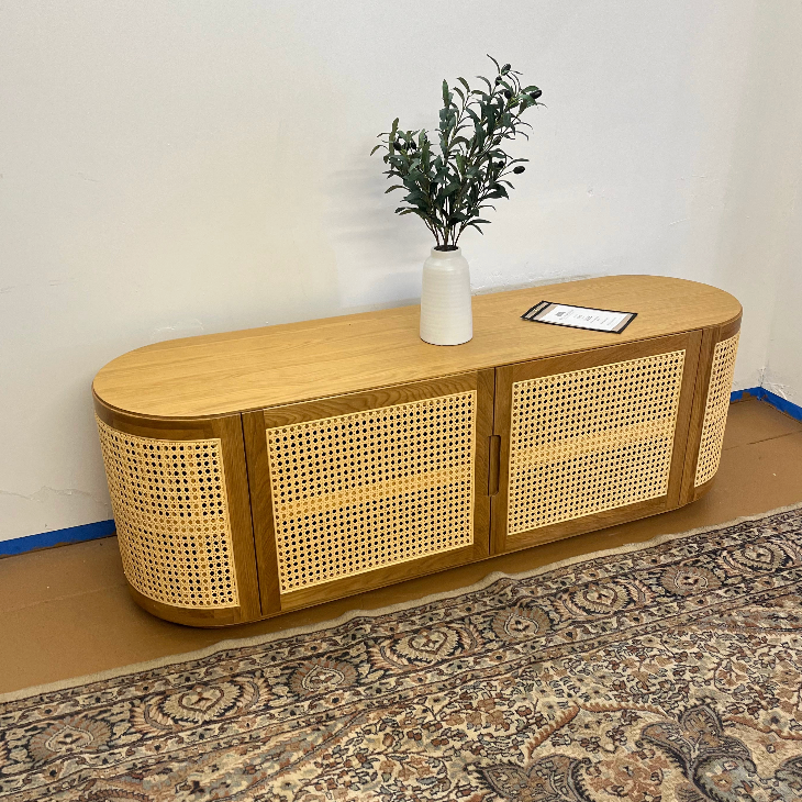 63" MCM-Style Media Unit (Oak)