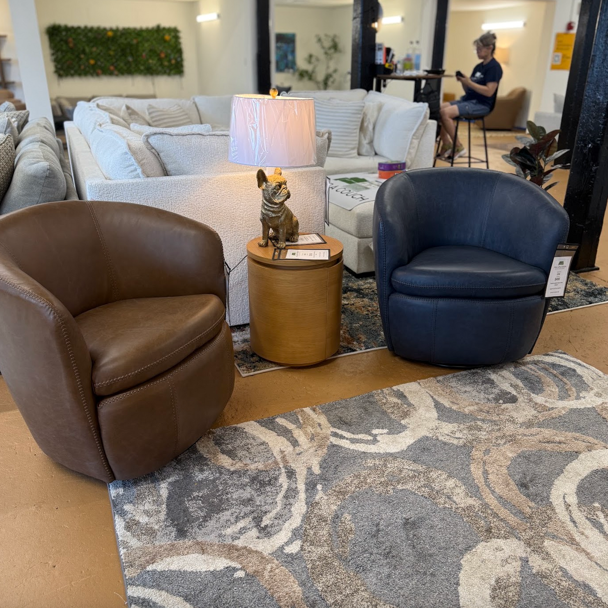 Preston Leather Swivel Chair - Pull Up A Couch