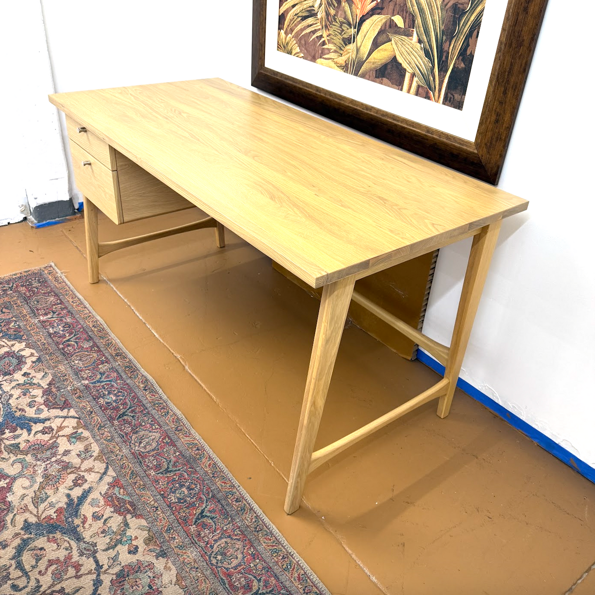 58.5" MCM-Style Desk (White Oak)