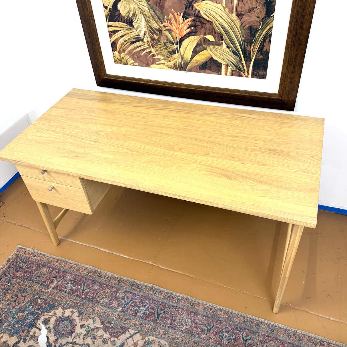 58.5" MCM-Style Desk (White Oak)