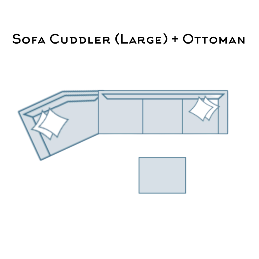 Large Fusion Belmont sofa sectional with cuddler, featuring plush cushions and modern design, ideal for spacious living rooms.