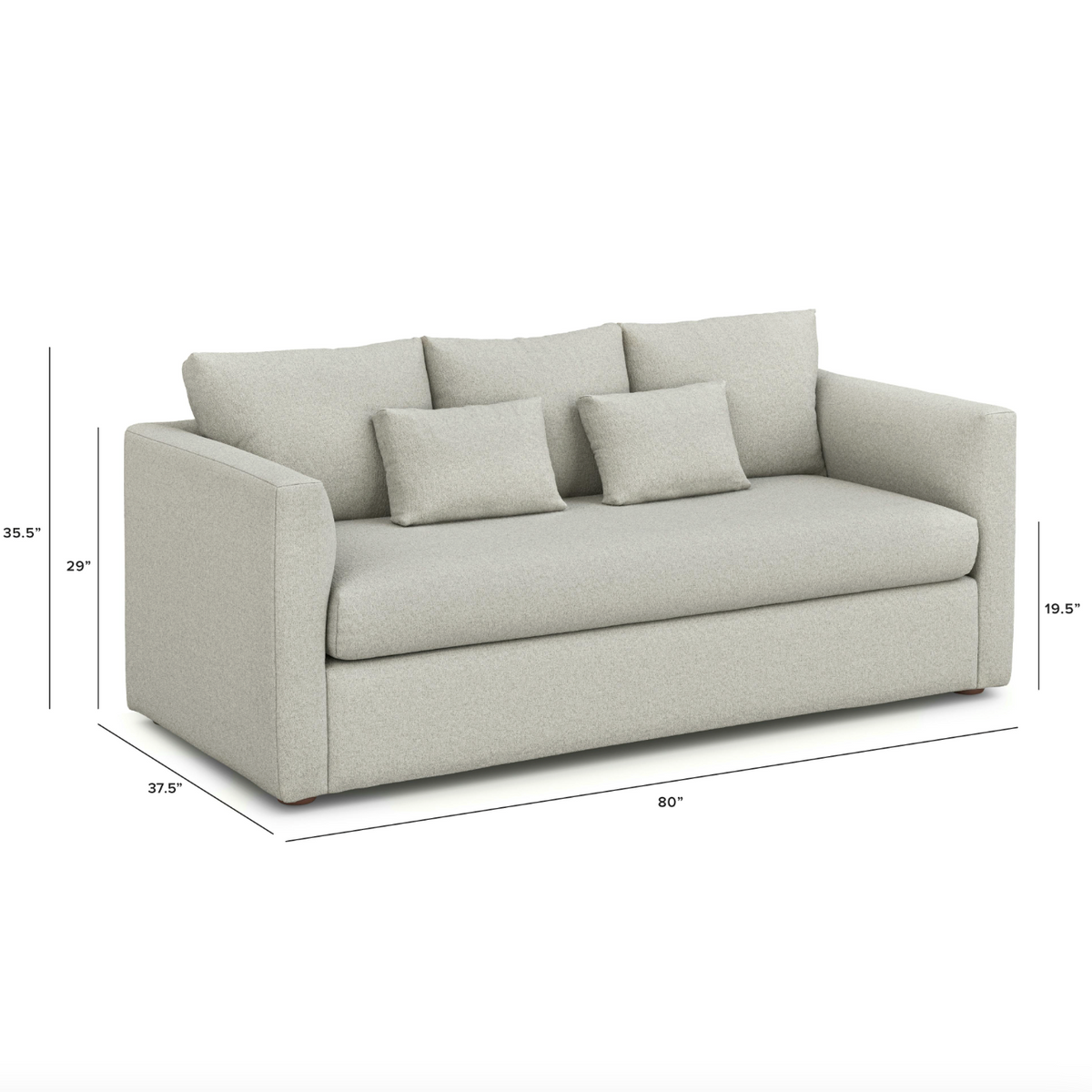 80" MCM Sofa w/ Bench Cushion (Clover Ivory)