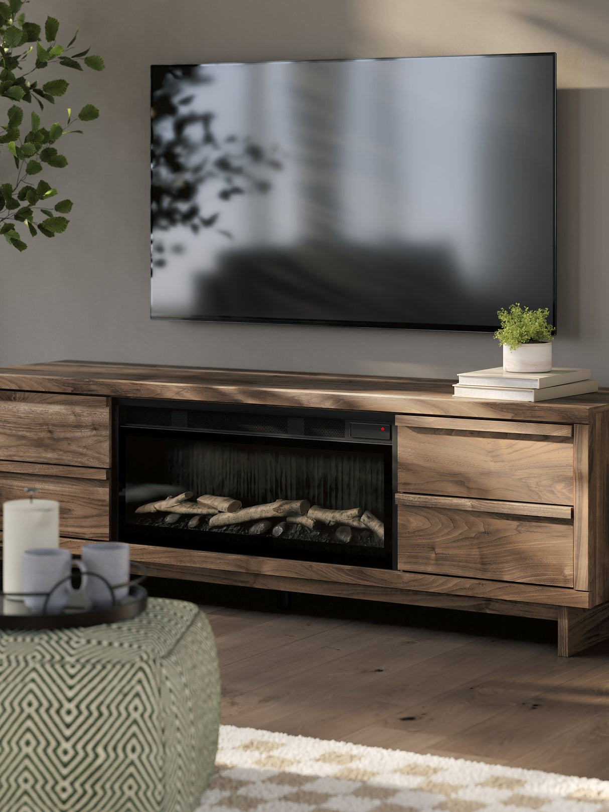 Zadilyn 72" TV Stand with Electric Fireplace - Pull Up A Couch