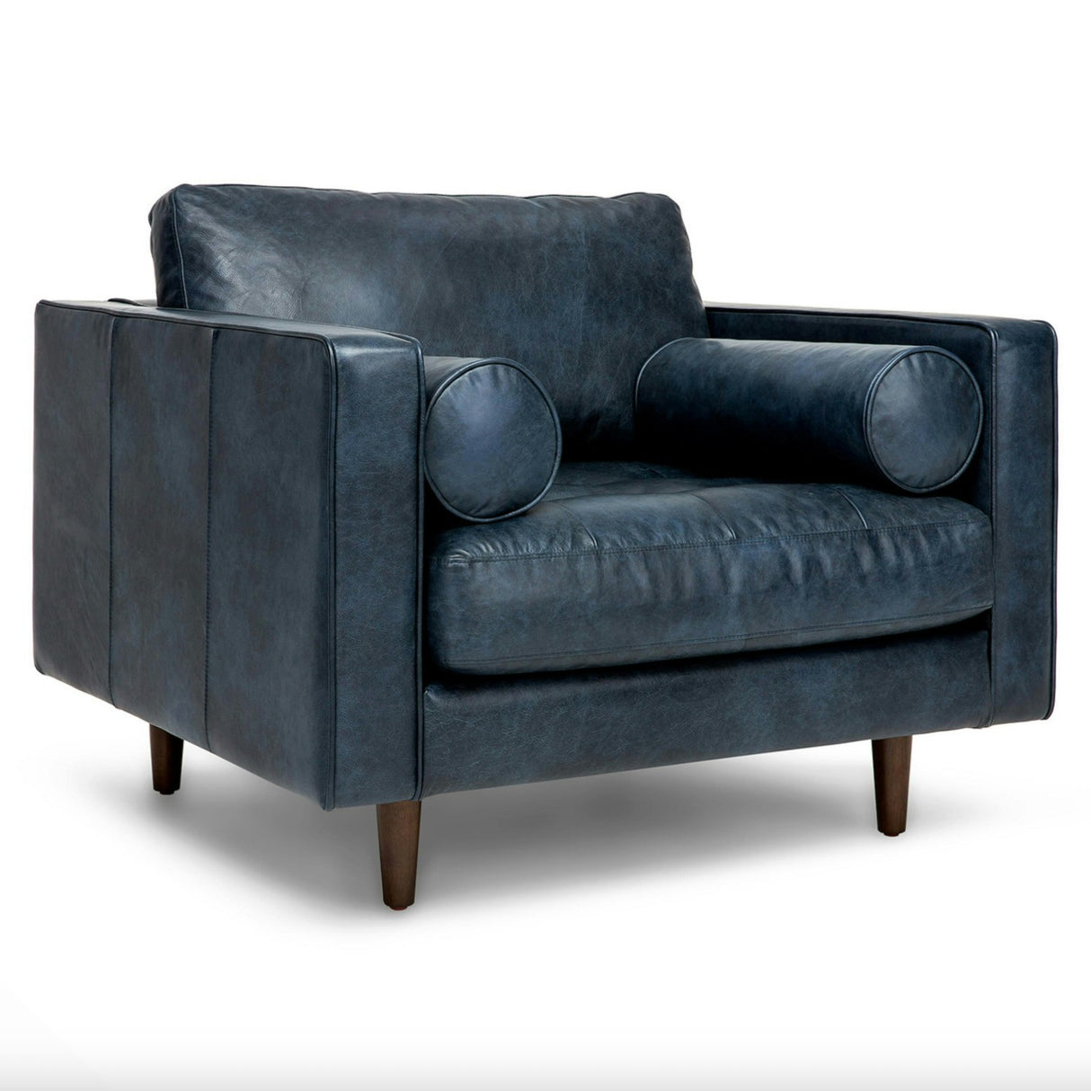 Leather Lounge Chair (Oxford Blue)