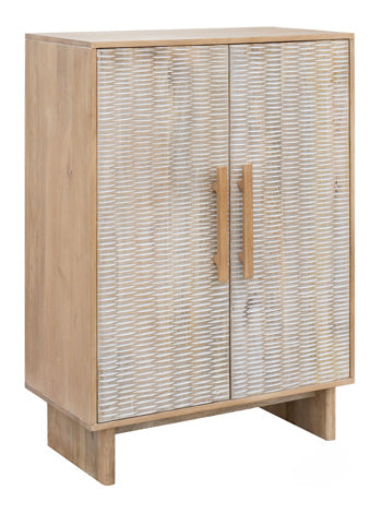 Ashley Furniture Dallinbury Accent Cabinet with wood finish, featuring storage doors and decorative hardware.