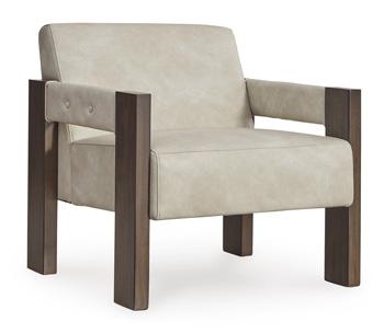 Ashley Furniture Adlanlock Accent Chair with plush fabric upholstery and wooden legs, perfect for stylish living room seating.