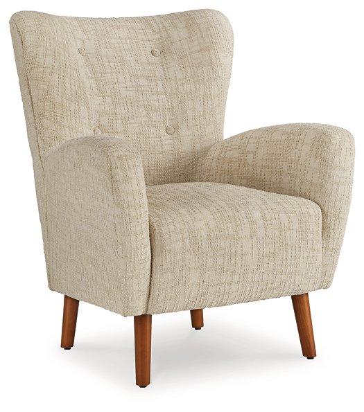 Ashley Furniture Jemison Next-Gen Nuvella accent chair with modern design, featuring plush upholstery and sleek wooden legs.
