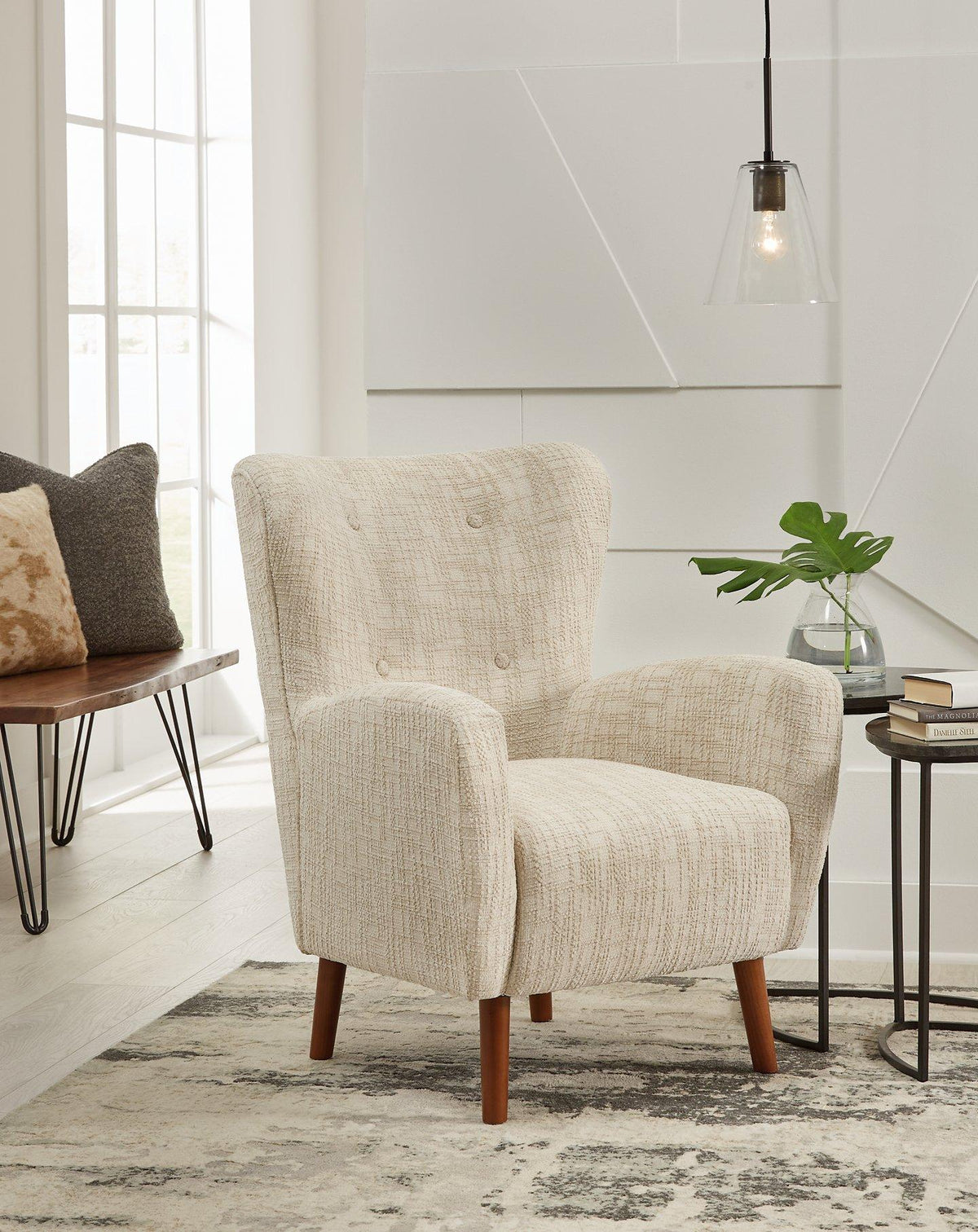 Ashley Furniture Jemison Next-Gen Nuvella accent chair with plush fabric and modern design, perfect for living room or lounge space.