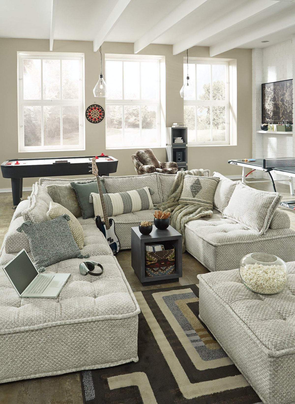 Ashley Furniture Bales accent chair with upholstered fabric and wooden legs, featuring a modern design for living room decor.