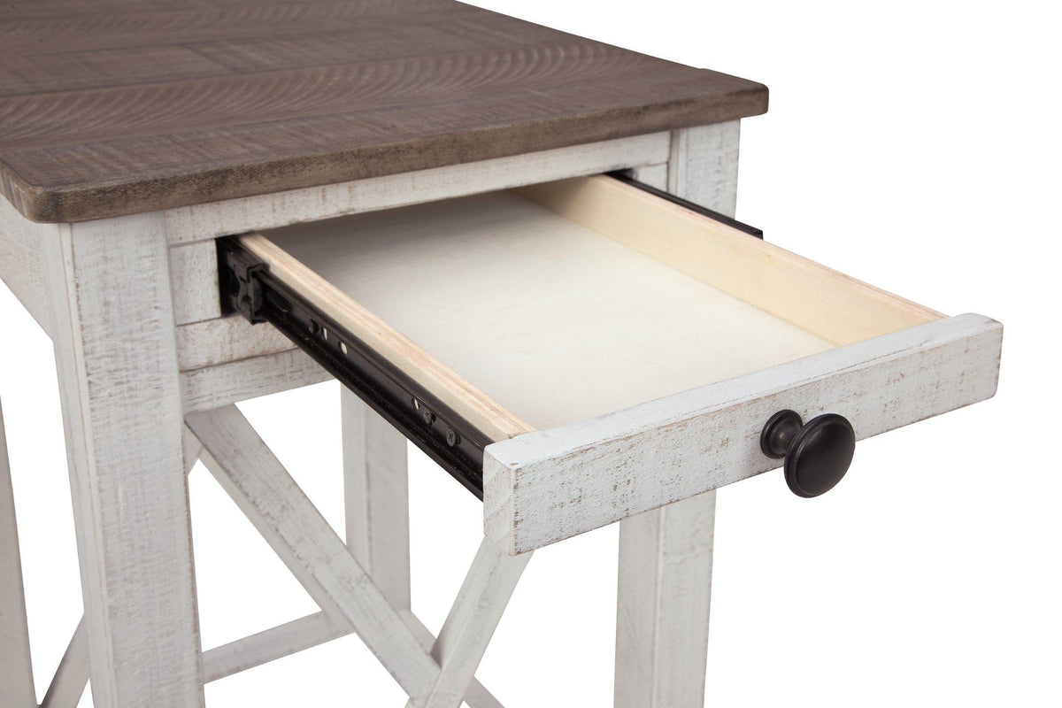Ashley Furniture Adalane accent table with a sleek wooden top and metal base, perfect for living room or bedroom decor.