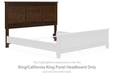 Ashley Furniture Danabrin Panel Storage Bed with dark wood finish, showcasing the headboard and storage drawers in a bedroom setting.