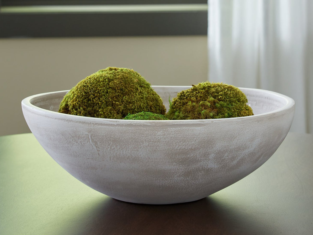 Ashley Furniture Meadie Bowl, a stylish ceramic bowl with a textured design, perfect for serving or decorative use.