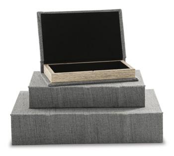 Set of three Ashley Furniture Jolina boxes in various sizes, featuring elegant design and sturdy construction.